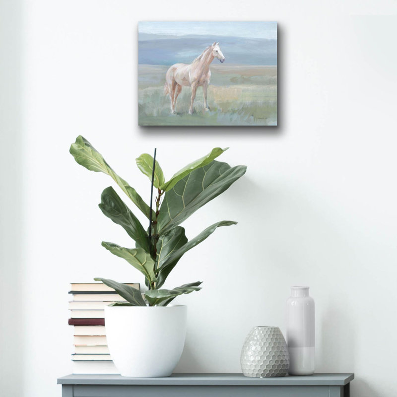 «Mountain Mare Landscape» par Danhui Nai, art mural en verre acrylique, H 12 po x l 16 po x P 0,13 po