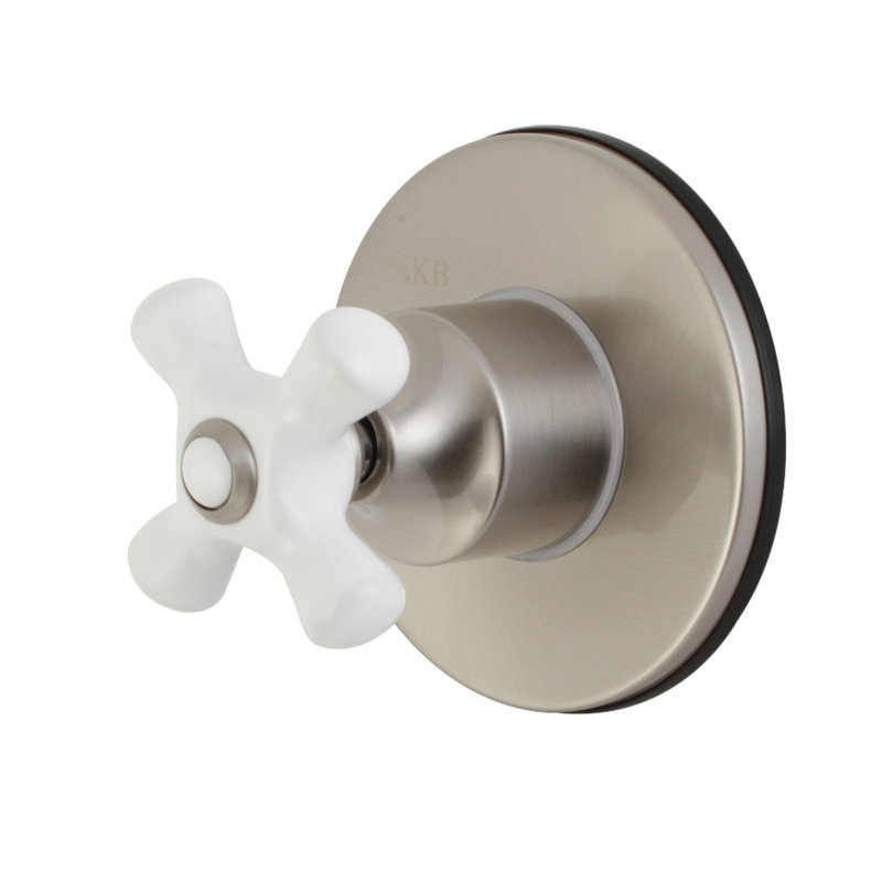Kingston Brass Single-Handle Wall Mount Three-Way Diverter Valve with Trim Kit, Brushed Nickel