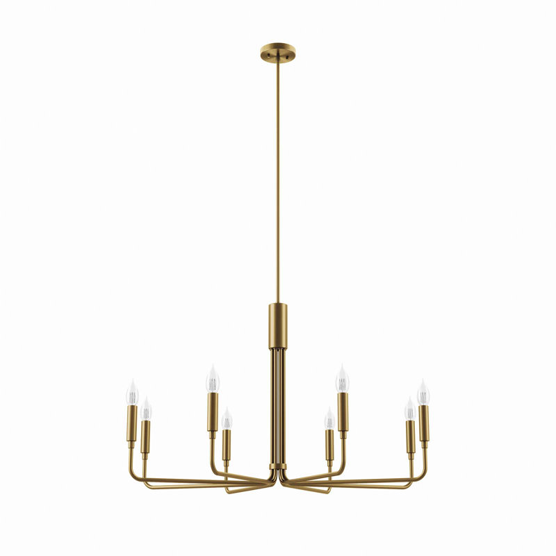 Modway Rekindle 8-Light Chandelier, Satin Brass