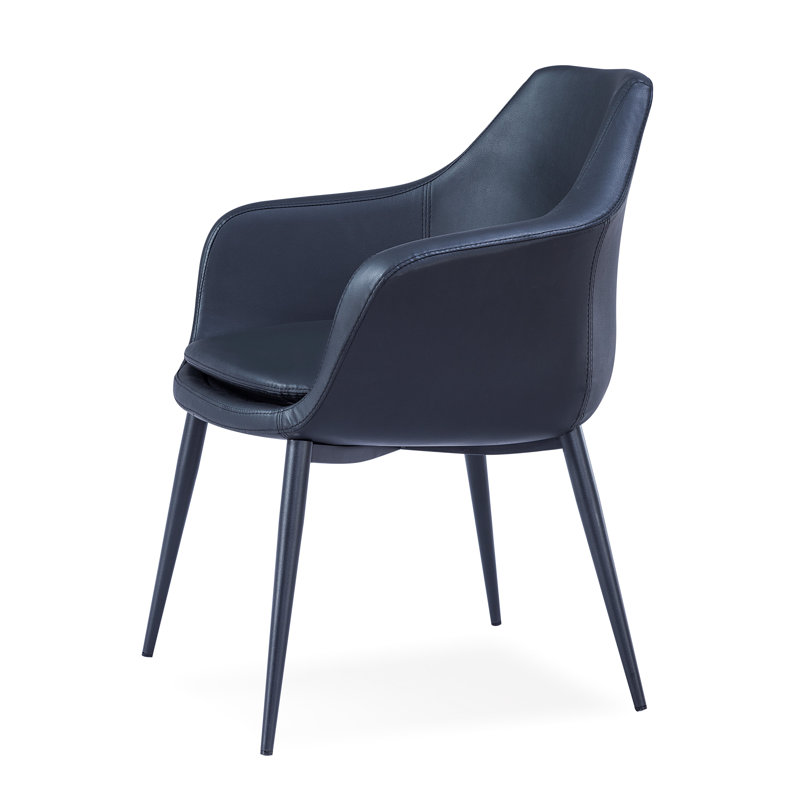 Teegan 19'' H Upholstered Metal Armchair, Black, Black