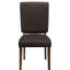 Chaises d'appoint 2 pièces pour salle à manger, tissu brun chocolat, structure en bois à finition noyer, chaises à la mode, revêtement en tissu