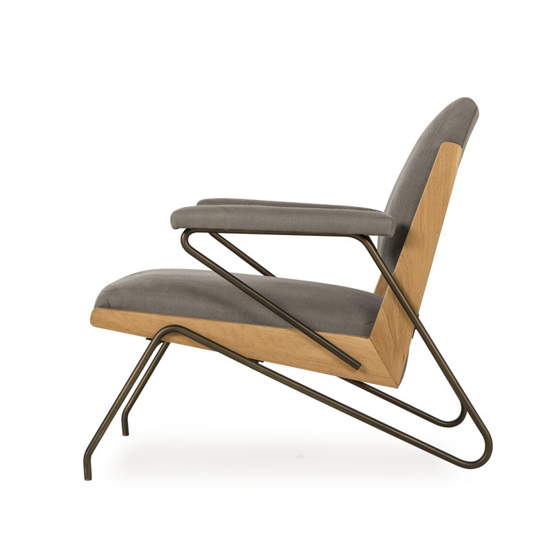 Armchair, Gray Linen