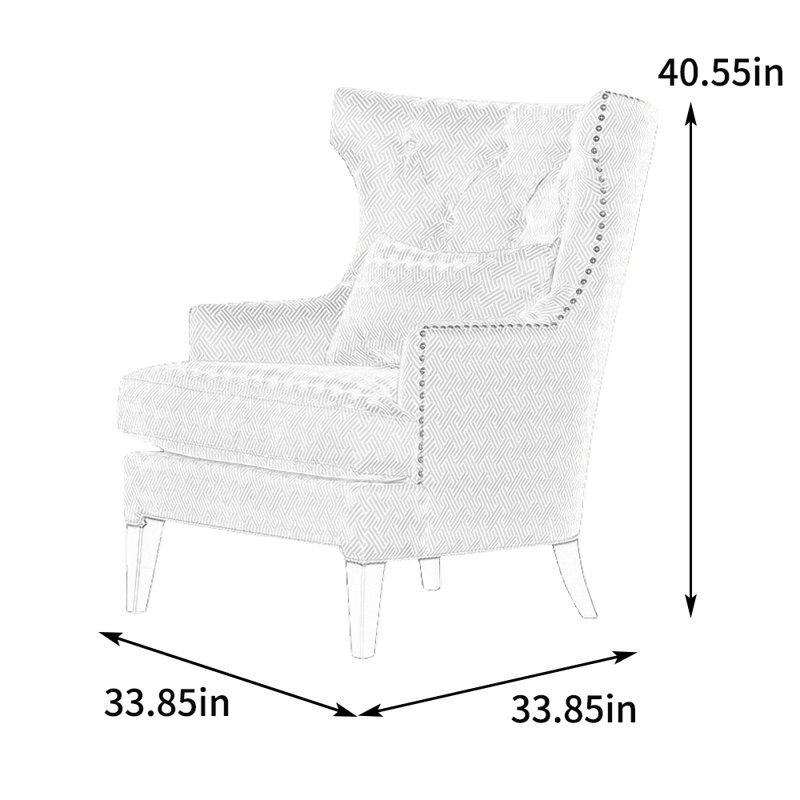 Cotton and linen recliner filled with sponge, White/Yellow