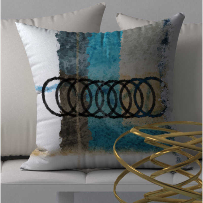 Abstract Throw Pillow, 20" H x 20" W