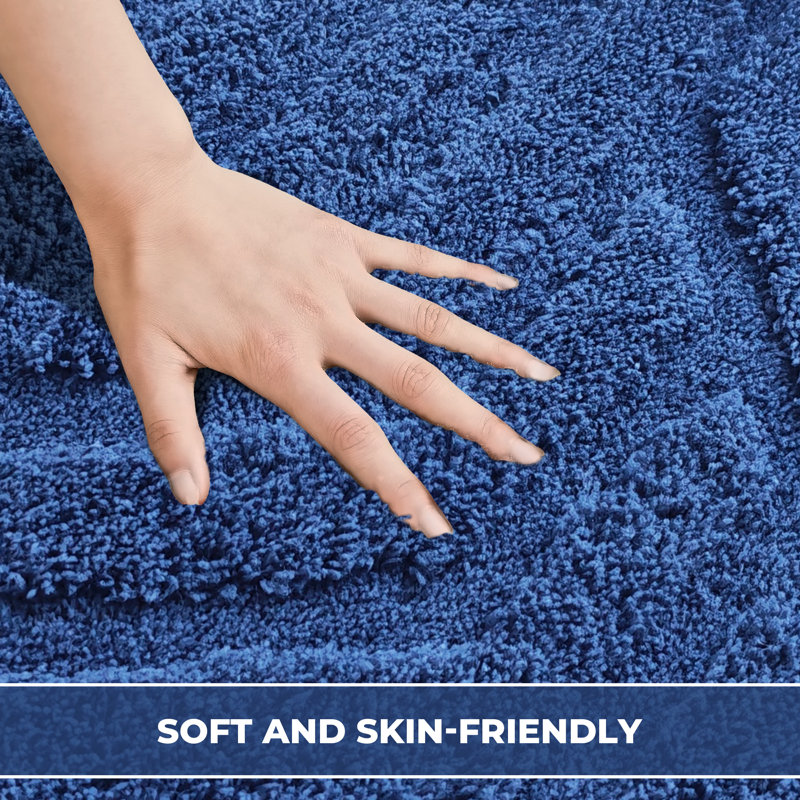 Ensemble de tapis de bain antidérapant 3 pièces, ensemble de tapis de bain en microfibre absorbant l'eau lavable à la machine
