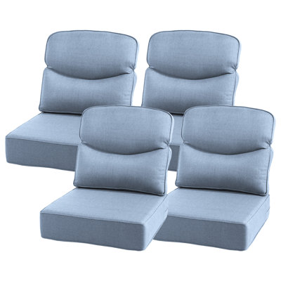 Coussins de siège Allo Luxury Smile 24 x 24 x 6, coussin de siège profond en oléfine résistant à l'eau