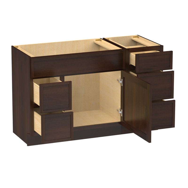 Base de meuble-lavabo simple 51 po seulement, Brun