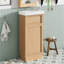 Meuble-lavabo de salle de bain avec lavabo en résine et tablette réglable, 15,75 po