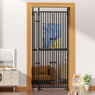 74.8" - 96.5" Extra Tall Cat Gate, Width Adjustable Auto-close Pressure Mounted Cat Safety Gate