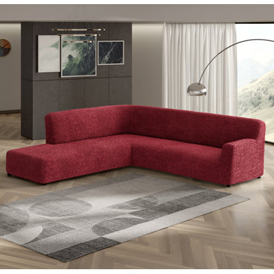Stretchy Slipcover for Bumper Chaise Sectional - Easy to Clean & Durable (Left Chaise) - Comfort Collection