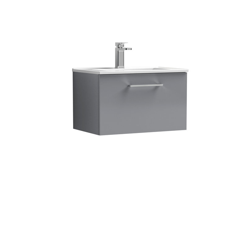 Arno 600mm Single Bathroom Vanity with Integrated Vitreous China Basin, Gray