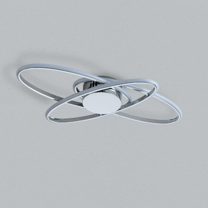 LED Semi Flush Mount, Polished Chrome