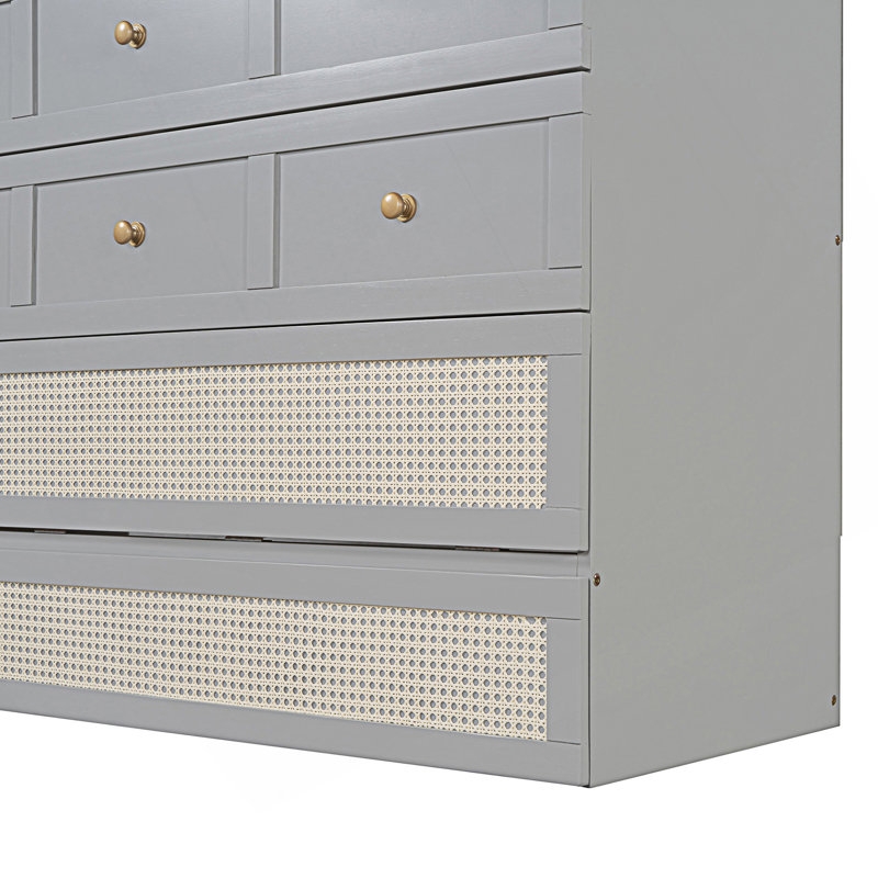 Lit escamotable double avec grands tiroirs, cadre de lit, Lit double, gris