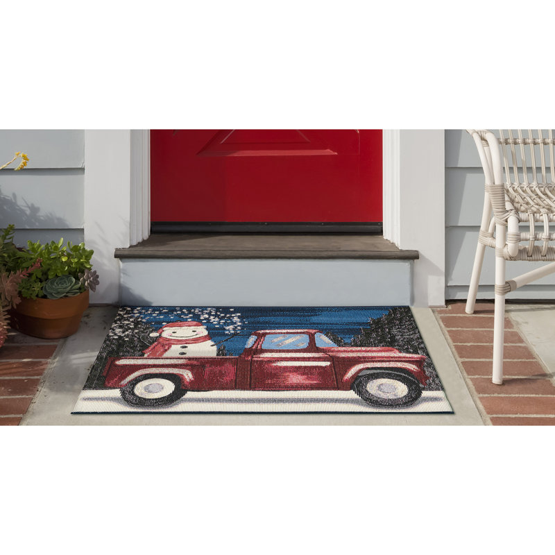Hadassa Synthetic Non-Skid Kitchen Mat, Rectangle 2' x 2'10"