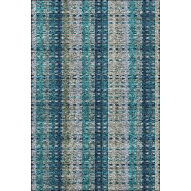 Premium Machine Washable Prisco Teal Rug