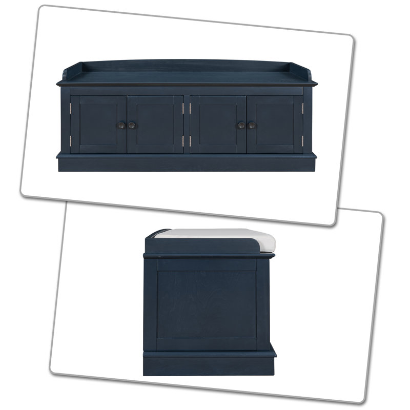 Banc de rangement Calena, Bleu