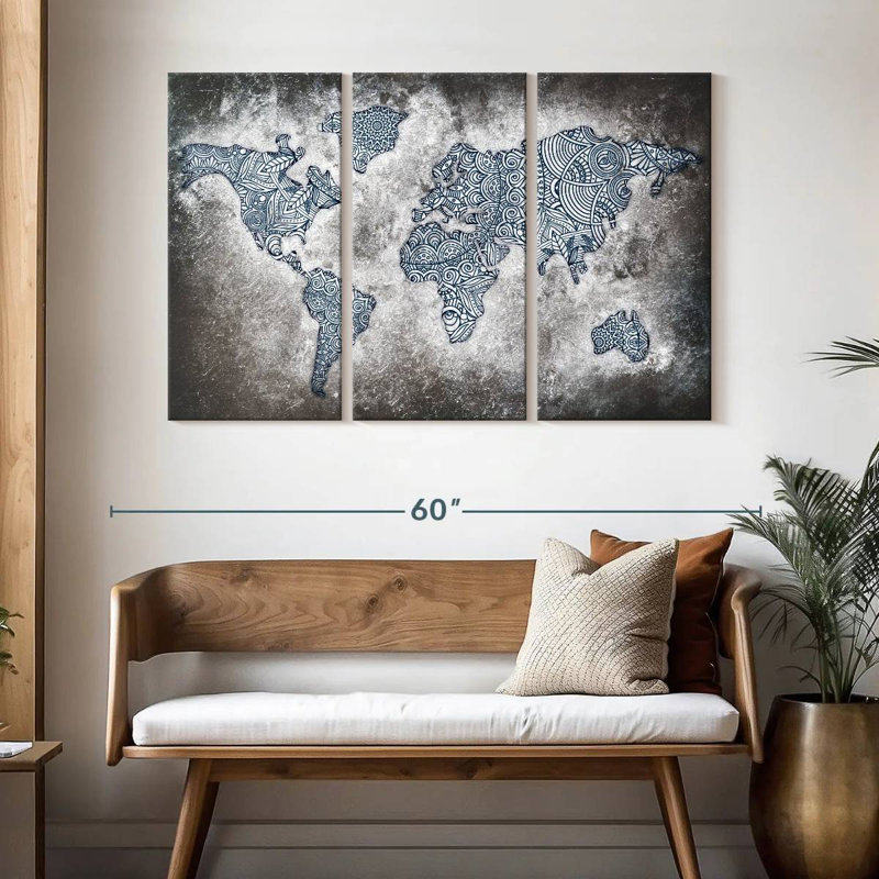 Carte du monde Aliaz, H 32 po x l 50 po