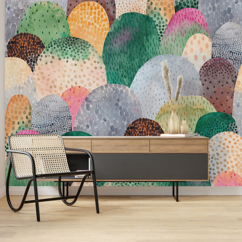 Keyashia Peel & Stick Abstract Wall Mural, 8.33' W x 8.33' L