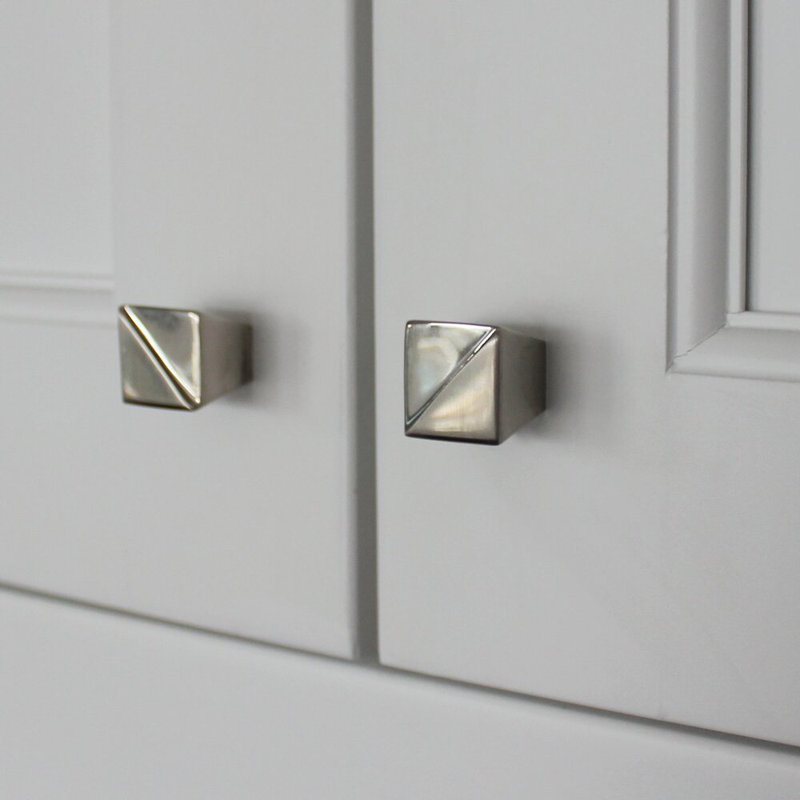 Pyramid Square Knob, Polished Nickel Plated