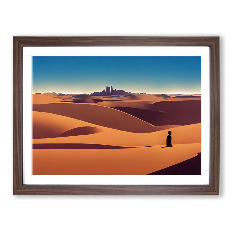 Engaging Desert - Single Picture Frame Print, 34cm H x 46cm W x 2cm D, Walnut Framed