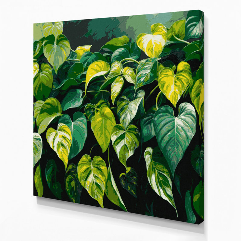 Art mural sur toile Botanical Pothos, H 16 po x l 16 po
