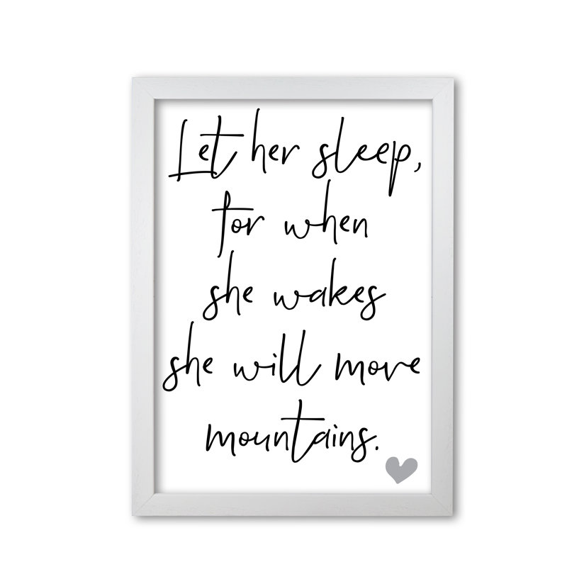 Let Her Sleep - Print, 42 cm H x 30 cm W x 5 cm D, White Grain Frame