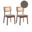 Set of 2 Dining Chairs EMBAR Wood Brown/ Taupe