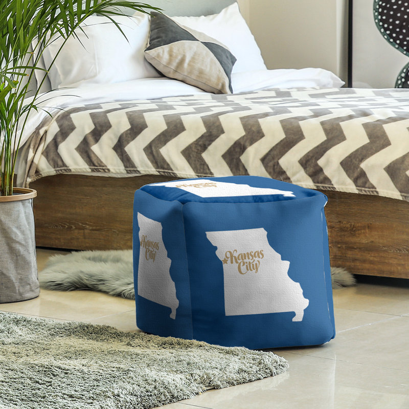 Repose-pieds cubique missouri sports, Rouge / Jaune