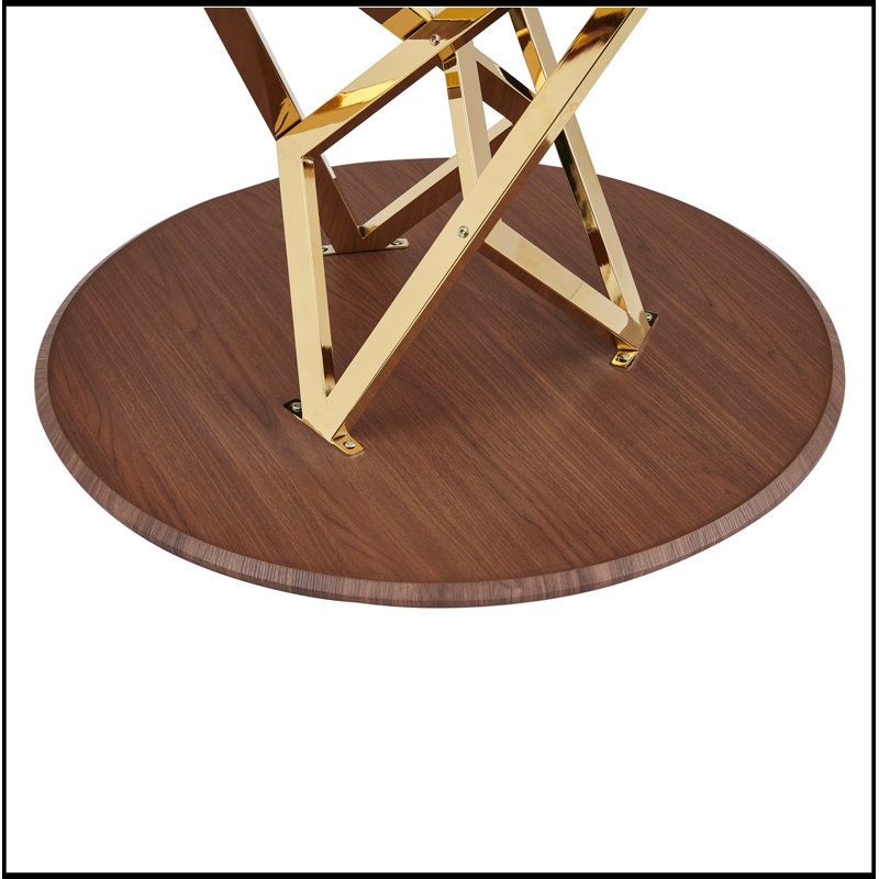 Robillard rond avec pieds en métal robustes, Doré