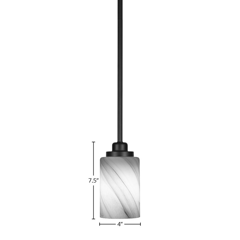 Mini-luminaire suspendu 1 lumière Odyssey, Noir mat, Tempête