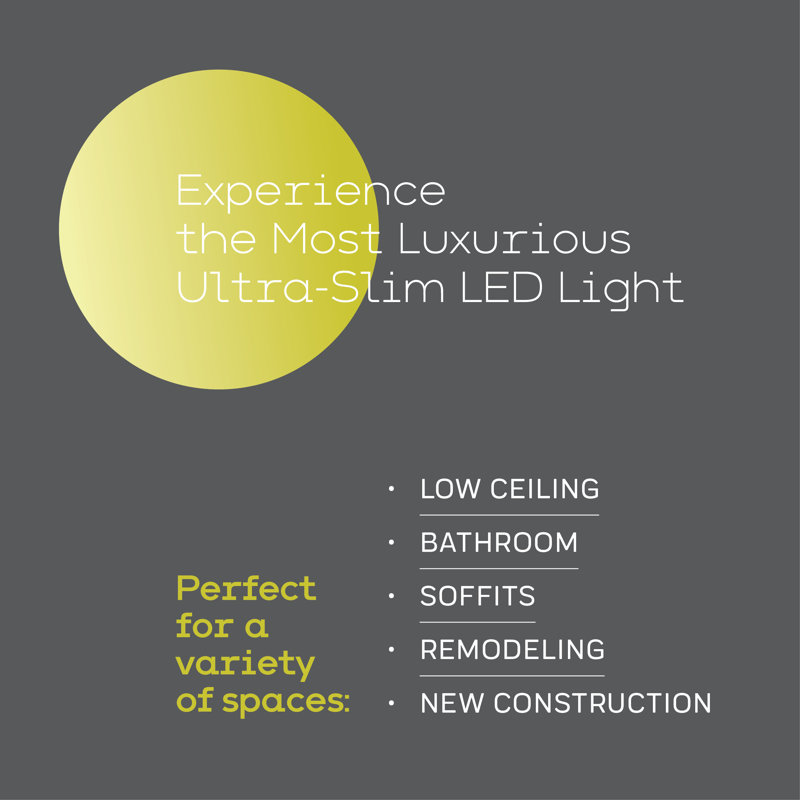 LED Flush Mount, Black, 0.56'' H x 5'' W x 5'' D