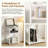 3-Tier Record Rack with Storage, Holds Over 100 Records, Iron Frame, Versatile Side Table Design, Adjustable Legs, Mid-Century Modern Style, White-569545598