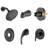 Matte Black Shower Fixture With 2.2 Gpm & 5 - Corrosion Head And Swivel Spout
