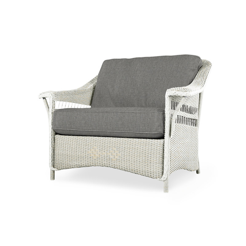 Nantucket Outdoor Lounge Chair, Serene Ocean, Antique White