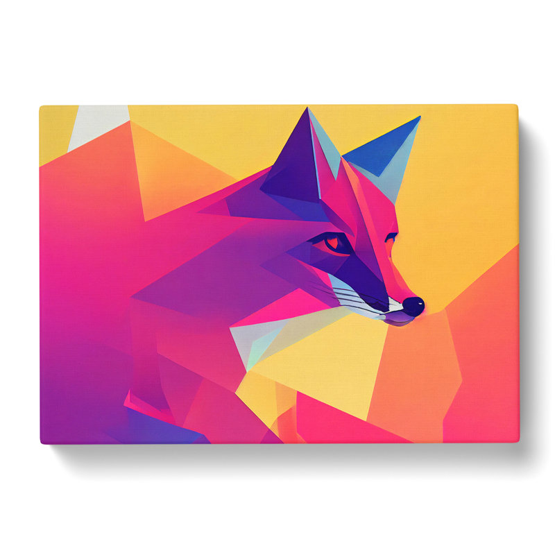 Radiant Abstract Fox - Wrapped Canvas