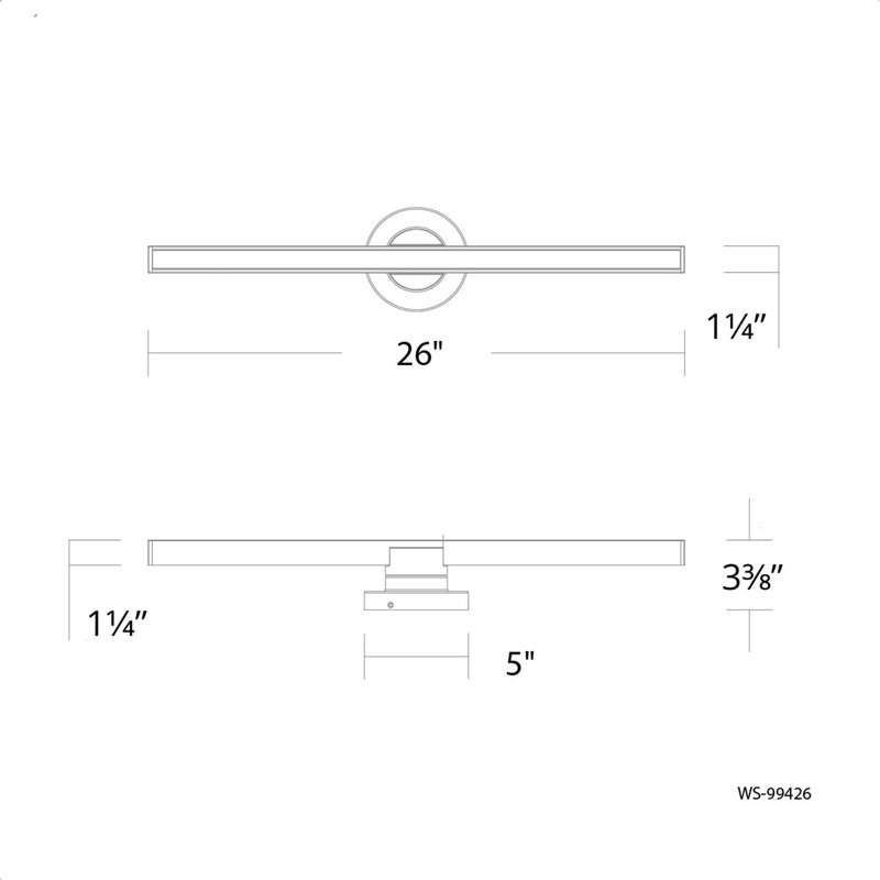 Bastone Dimmable LED Bath Bar, Brushed Nickel, 4000K, 26'' W
