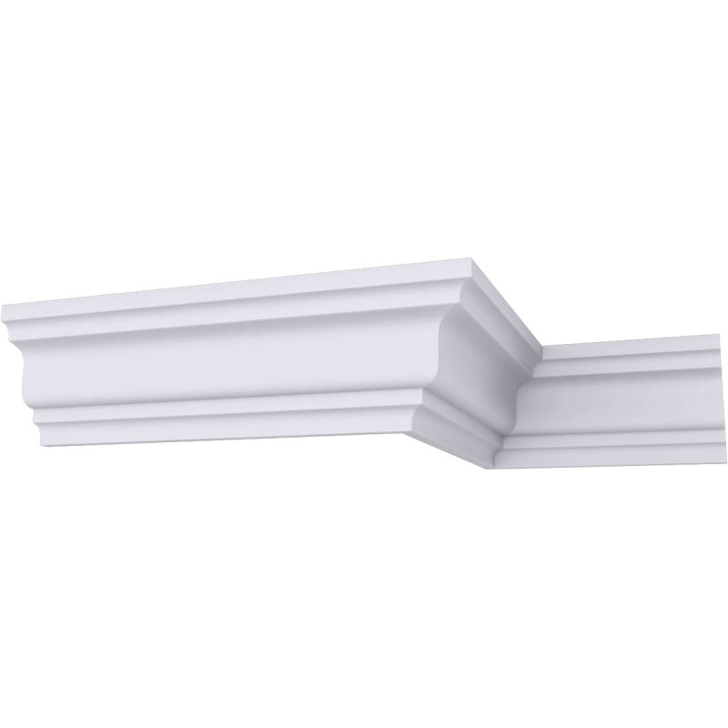 Moulure couronnée traditionnelle lisse H 3 po x P 2 po x P 3 5/8 po x L 94 1/2 po