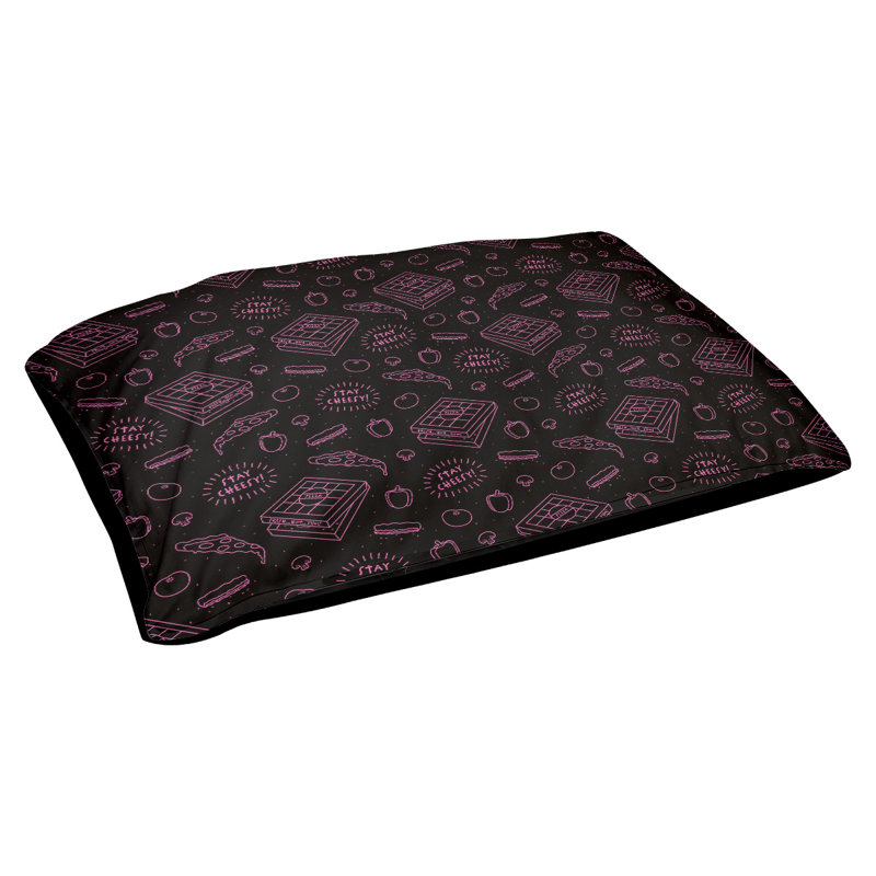 Coussin extérieur pizza Campion, Moyen (L 29,5 po x P19,5 po x H 9,5 po), Noir / Rose