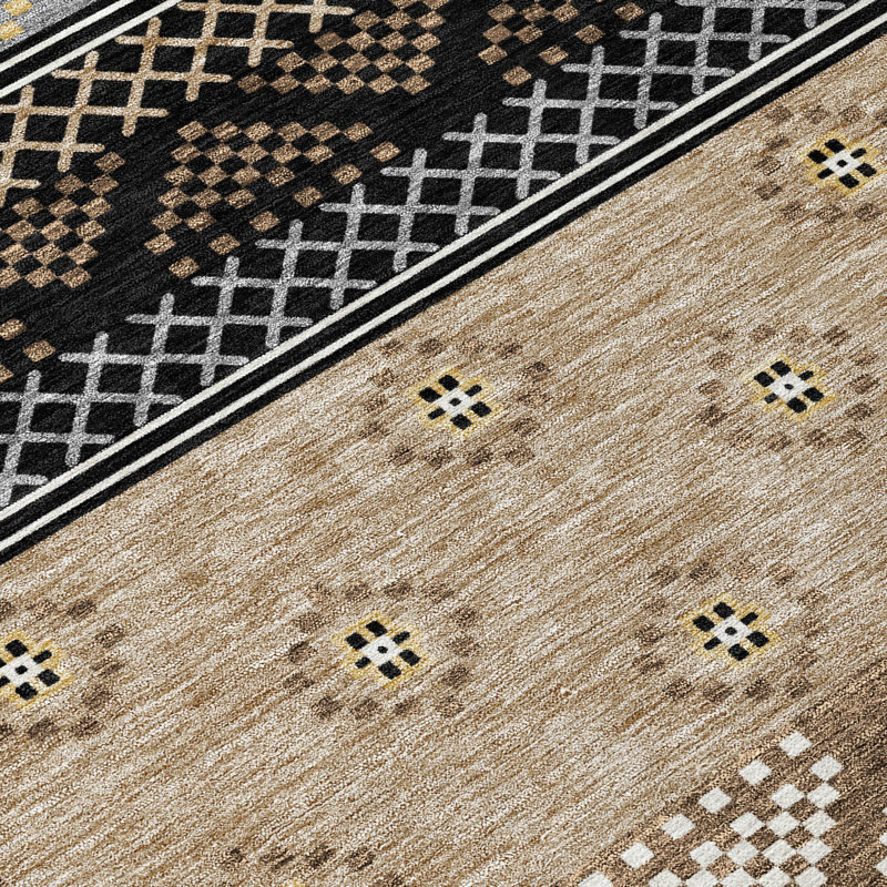 Tapis intérieur / extérieur lavable à la machine Chantille ACN2662, Noir, 8 pi x 10 pi