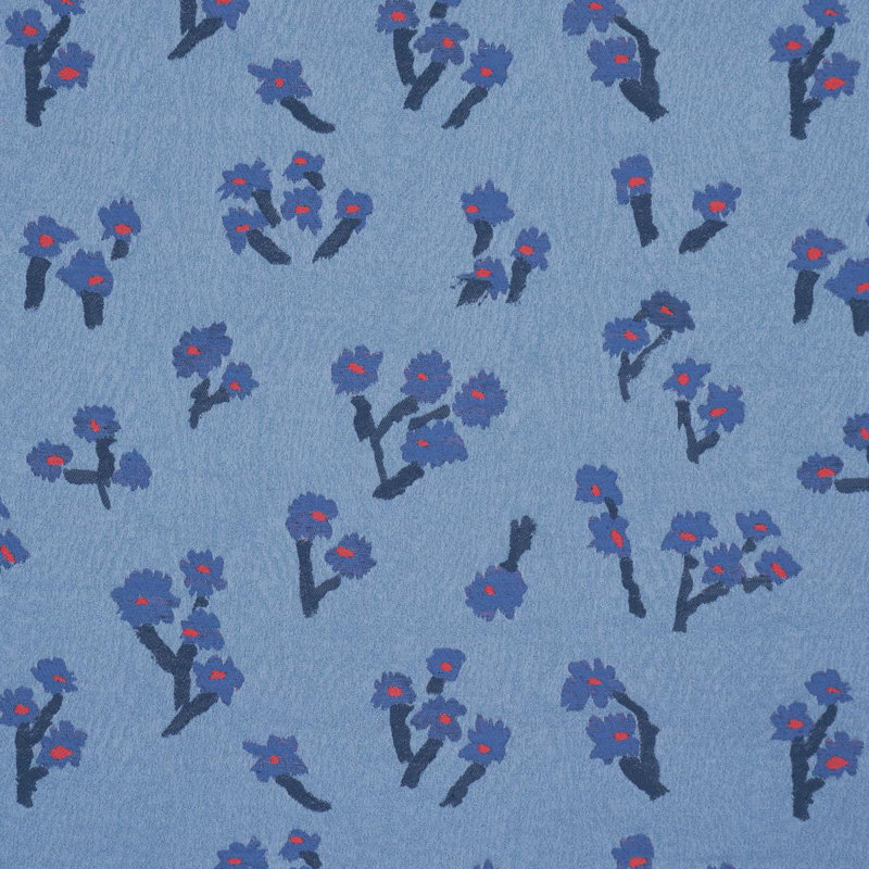 Schumacher X Caroline Z Hurley Rosie Posy Woven Fabric, Blue