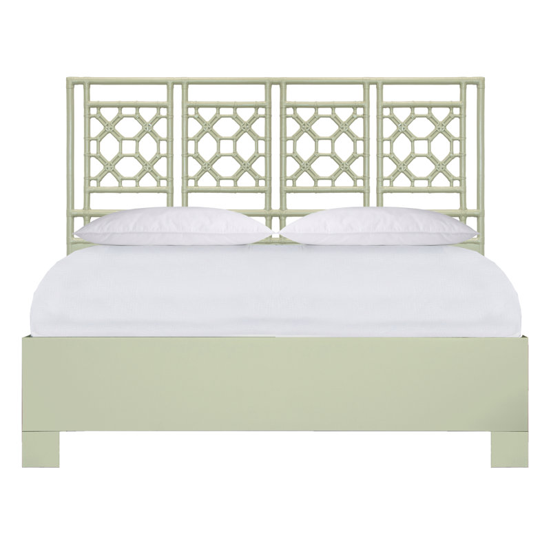 Lattice Back Standard Bed, King, Celery Green