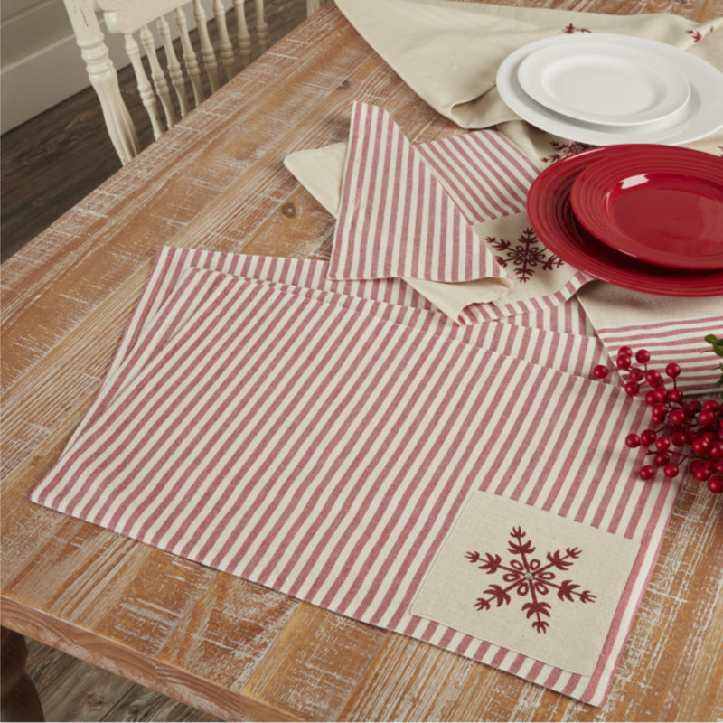 Ensemble de 4 napperons en flocons de neige naturels Market Place