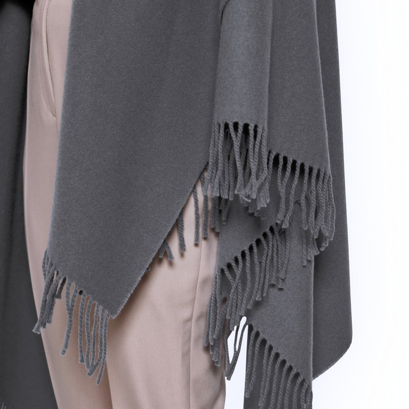 Pure Cashmere Hand Woven Throw Blanket, Anthracite