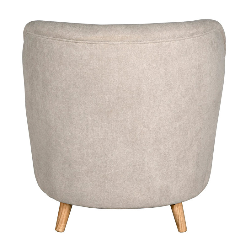 Laffont Barrel Chair, Beige, Clear