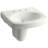 Pinoir Vitreous China U-Shaped Semi-Pedestal Bathroom Sink with Overflow-65046039-10940240