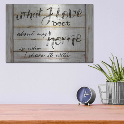 «What I Love Best» par Cindy Jacobs, art mural en métal, 16 po x 12 po