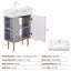 Meuble-lavabo 21,6 po avec lavabo en céramique et tablette ouverte ouverte, gris 24Vb06-21Mgl