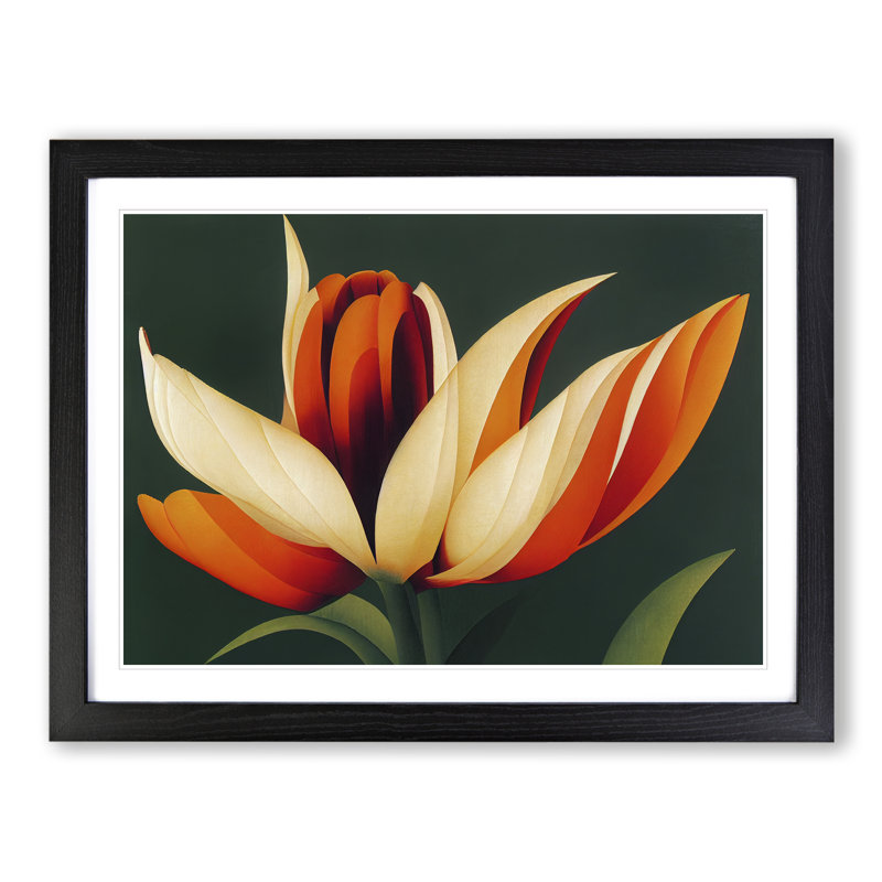 Bright Flower - Single Picture Frame Print, Black Framed, 46cm H x 64cm W x 2cm D