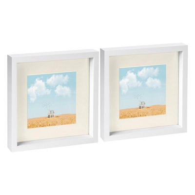 Nicola Spring - 10" x 10" White 3D Box Photo Frames