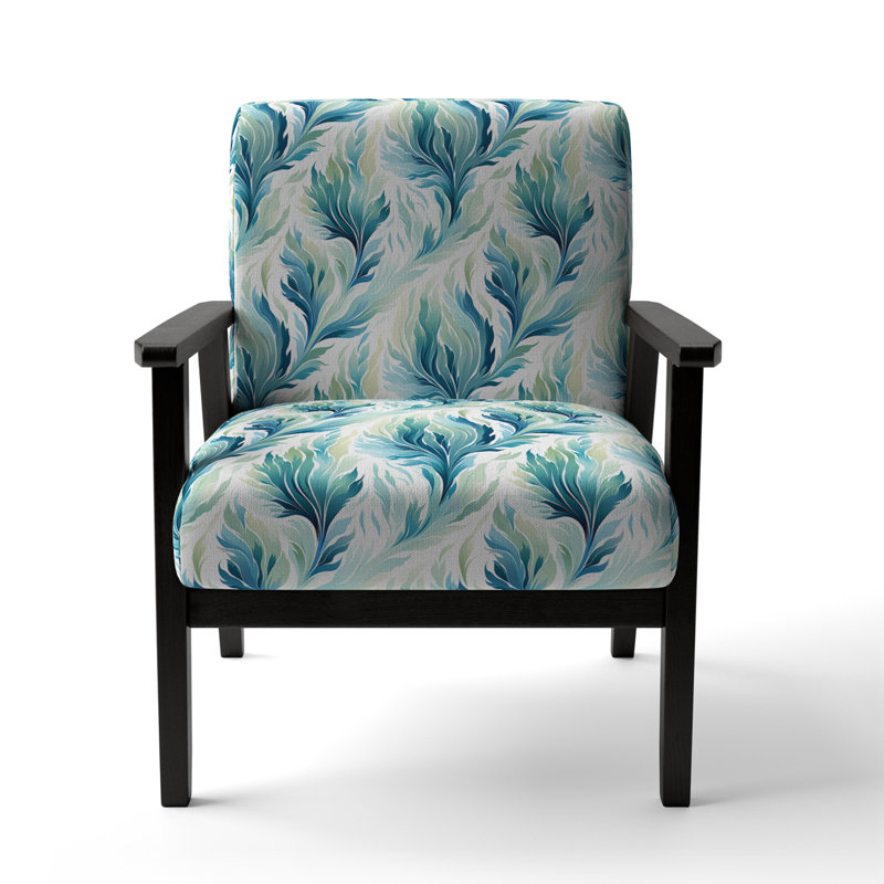 Chaise à accoudoirs rembourrée Neutral Leafy Flowers